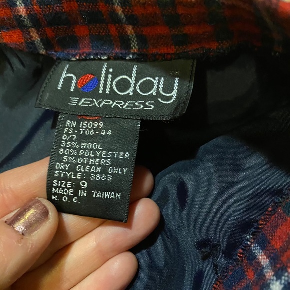 Vintage Plaid high waist midi skirt Sz 9 - Picture 6 of 8